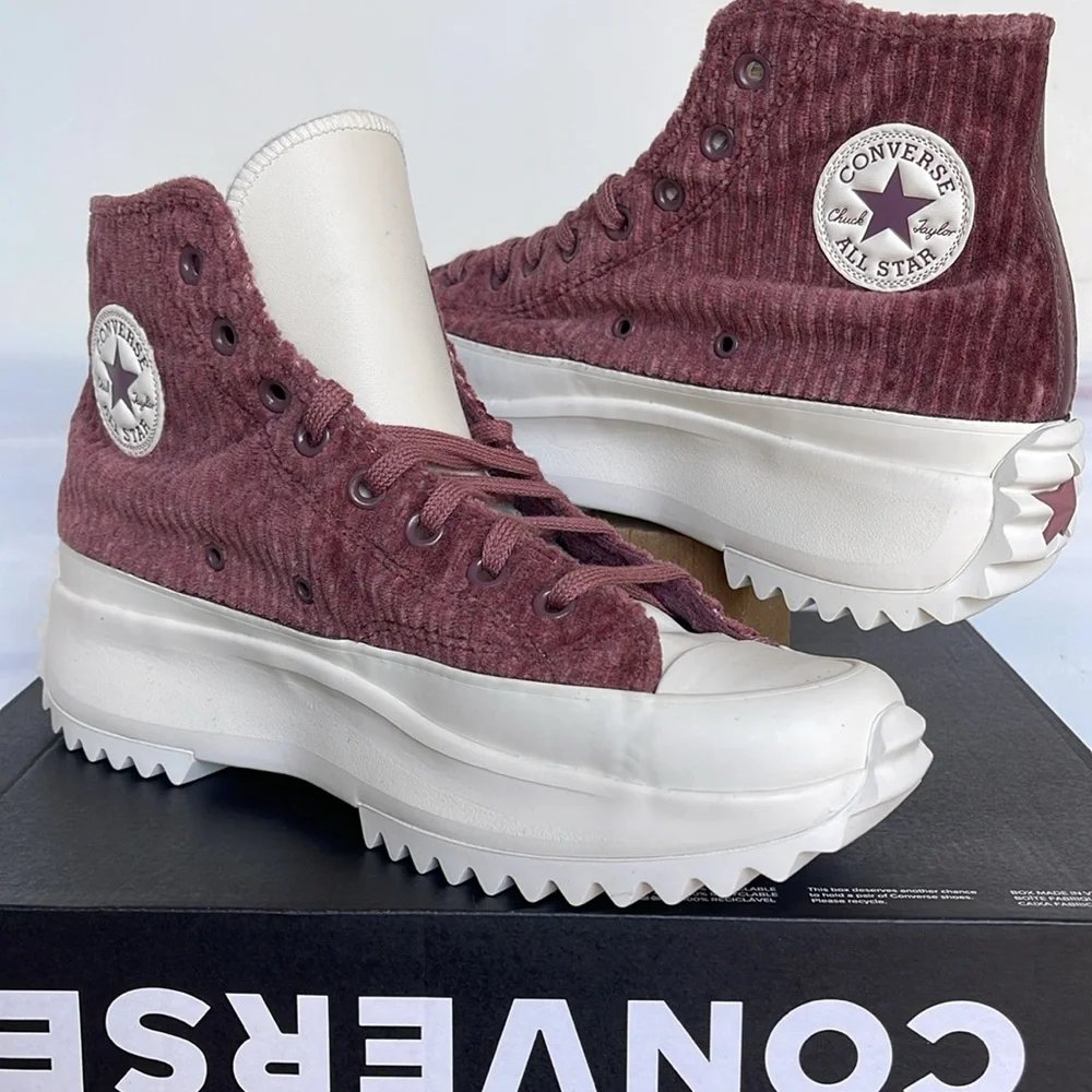 Converse WMNS А03252С CTAS RUN STAR HIKE HI DARK WINE/SADDLE/EGRET Sneakers